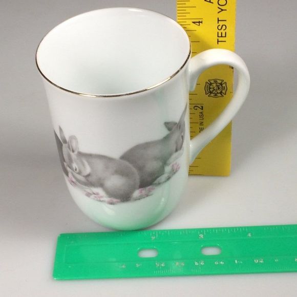 Bunny Rabbit coffee mug Vintage Otagiri porcelain cup OMC Easter - Picture 10 of 10